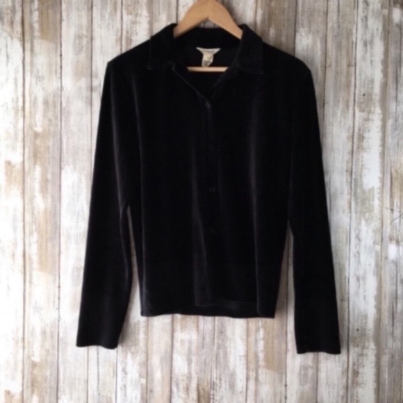 J. Crew Tops - J.Crew Black Corduroy Button Down Shirt Boxy Fit Collared Casual Layering Piece